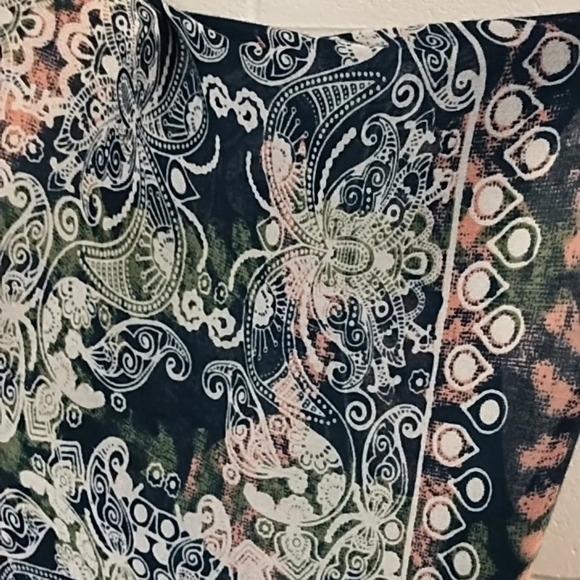 Moss Rose OS Super Soft Long Kaftan Kimona Open Cardigan Greens Pink Cream White - Picture 2 of 8